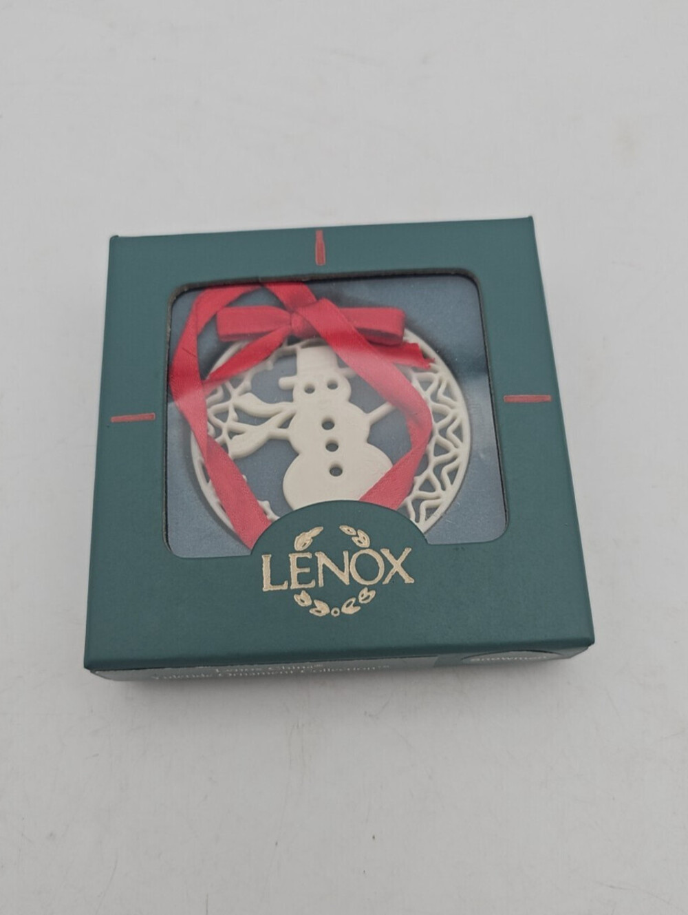 Lenox 1991 Yuletide Snowman Pierced Ornament -W/Box